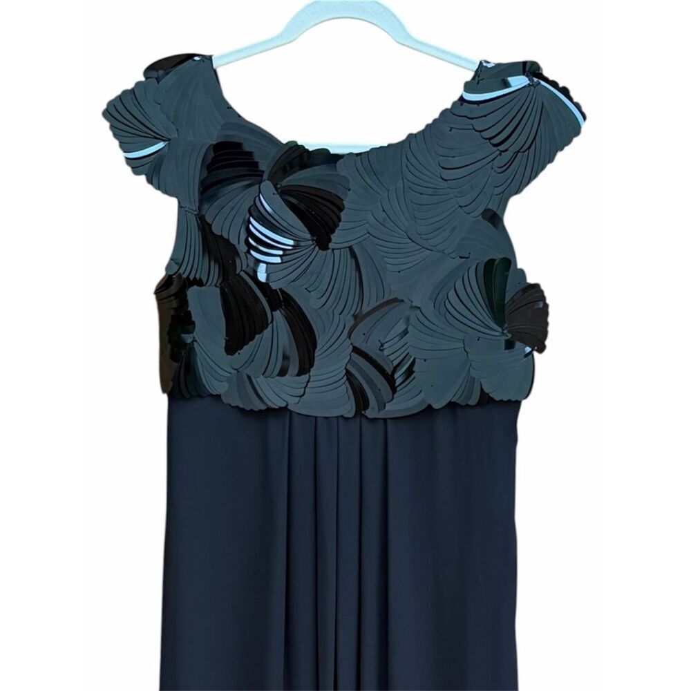 TED BAKER Haylei Black Sequin ALine Maxi Gown/Dress Formal Wedding 8 Black Tie - Picture 4 of 7